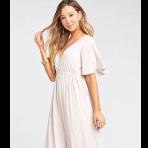 Show Me Your MuMu Beige Bridesmaid Dress - Show me the ring crisp color - large